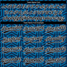 Load image into Gallery viewer, Custom Blue Black-White 3D Pattern Design Authentic Baseball Jersey