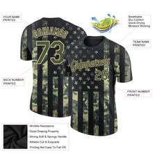 Load image into Gallery viewer, Custom Camo Olive-Cream 3D American Flag Fashion Performance Salute To Service T-Shirt