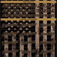 Load image into Gallery viewer, Custom Camo Black-Old Gold 3D American Flag Fashion Performance Salute To Service T-Shirt