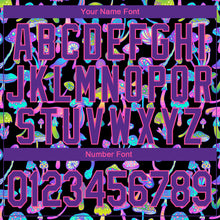 Load image into Gallery viewer, Custom Black Purple-Pink 3D Pattern Design Magic Mushrooms Psychedelic Hallucination Performance T-Shirt