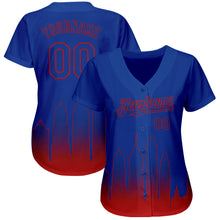 Load image into Gallery viewer, Custom Royal Red 3D Philadelphia City Edition Fade Fashion Authentic Baseball Jersey