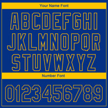 Load image into Gallery viewer, Custom Royal Yellow 3D Los Angeles City Edition Fade Fashion Authentic Baseball Jersey