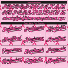 Load image into Gallery viewer, Custom Pink Black 3D Pink Ribbon Breast Cancer Awareness Month Women Health Care Support Authentic Baseball Jersey