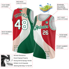 Load image into Gallery viewer, Custom Red White-Kelly Green 3D Mexico Authentic Basketball Jersey