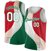Load image into Gallery viewer, Custom Red White-Kelly Green 3D Mexico Authentic Basketball Jersey