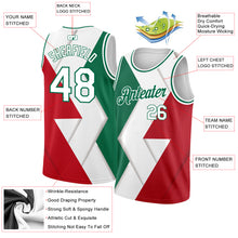 Load image into Gallery viewer, Custom Kelly Green White-Red 3D Mexico Authentic Basketball Jersey