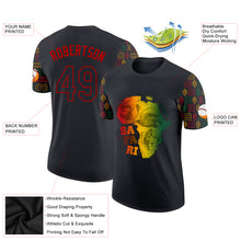 Load image into Gallery viewer, Custom Black Red 3D Pattern Design Black History Month Africa Safari Performance T-Shirt