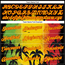 Load image into Gallery viewer, Custom Black Yellow-Red 3D Pattern Design Black History Month Hawaii Palm Trees Performance T-Shirt