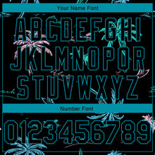 Load image into Gallery viewer, Custom Black Teal 3D Pattern Tropical Hawaii Palm Trees Authentic Basketball Jersey