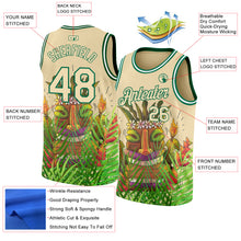 Load image into Gallery viewer, Custom Cream Kelly Green 3D Pattern Cartoon Tropical Hawaii Rainforest Authentic Basketball Jersey