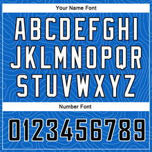 Load image into Gallery viewer, Custom Blue Black-White Rounded Zigzag Lines Authentic City Edition Basketball Jersey