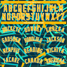 Load image into Gallery viewer, Custom Green Gold-White 3D Pattern Design Abstract Grunge Art Authentic Basketball Jersey