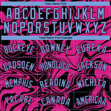 Load image into Gallery viewer, Custom Pink Light Blue-Black 3D Pattern Design Abstract Psychedelic Liquid Wave Authentic Basketball Jersey