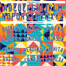 Load image into Gallery viewer, Custom Aqua Royal-White 3D Pattern Design Geometric Shapes Authentic Basketball Jersey