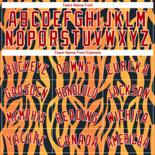 Load image into Gallery viewer, Custom Gold Red-Black 3D Pattern Design Tiger Prints Authentic Basketball Jersey