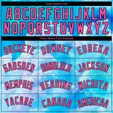 Load image into Gallery viewer, Custom Sky Blue Pink-Black 3D Pattern Design Sky With Clouds Watercolor Style Authentic Basketball Jersey