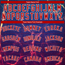 Load image into Gallery viewer, Custom Royal White-Red 3D Pattern Design Abstract Violet Wave Authentic Basketball Jersey