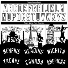 Load image into Gallery viewer, Custom White Black Holiday Travel Monuments Silhouette Authentic City Edition Basketball Jersey