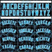 Load image into Gallery viewer, Custom Black Sky Blue-White Geometric Shapes Authentic City Edition Basketball Jersey
