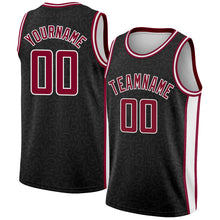 Load image into Gallery viewer, Custom Black Maroon-White Flower Authentic City Edition Basketball Jersey
