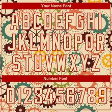 Load image into Gallery viewer, Custom Cream Red 3D Pattern Design Vintage Gears Authentic Basketball Jersey