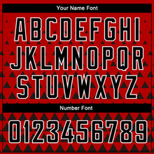 Load image into Gallery viewer, Custom Red Black-White Triangle Shapes Authentic City Edition Basketball Jersey
