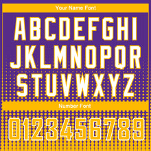 Load image into Gallery viewer, Custom Purple Gold-White Halftone Authentic City Edition Basketball Jersey