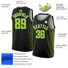 Load image into Gallery viewer, Custom Black Neon Green-White Halftone Authentic City Edition Basketball Jersey