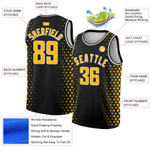 Load image into Gallery viewer, Custom Black Gold-White Halftone Authentic City Edition Basketball Jersey
