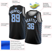 Load image into Gallery viewer, Custom Black Light Blue-White Halftone Authentic City Edition Basketball Jersey