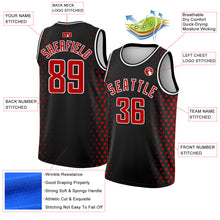 Load image into Gallery viewer, Custom Black Red-White Halftone Authentic City Edition Basketball Jersey