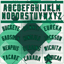 Load image into Gallery viewer, Custom White Kelly Green-Black 3D Pattern Design Geometric Shapes Authentic City Edition Basketball Jersey