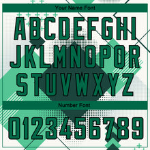 Load image into Gallery viewer, Custom White Kelly Green-Black 3D Pattern Design Geometric Shapes Authentic City Edition Basketball Jersey