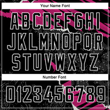 Load image into Gallery viewer, Custom Black Deep Pink-White 3D Pattern Design Torn Paper Style Authentic Basketball Jersey