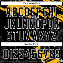 Load image into Gallery viewer, Custom Black Gold-White 3D Pattern Design Torn Paper Style Authentic Basketball Jersey