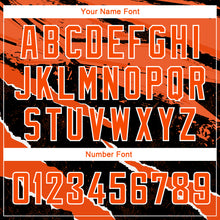 Load image into Gallery viewer, Custom Black Orange-White 3D Pattern Design Torn Paper Style Authentic Basketball Jersey