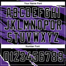 Load image into Gallery viewer, Custom Black Purple-White 3D Pattern Design Torn Paper Style Authentic Basketball Jersey