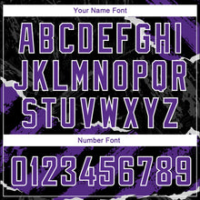 Load image into Gallery viewer, Custom Black Purple-White 3D Pattern Design Torn Paper Style Authentic Basketball Jersey