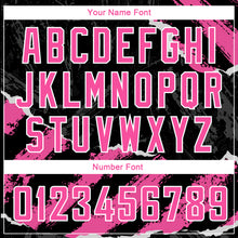 Load image into Gallery viewer, Custom Black Pink-White 3D Pattern Design Torn Paper Style Authentic Basketball Jersey