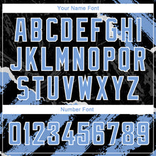 Load image into Gallery viewer, Custom Black Light Blue-White 3D Pattern Design Torn Paper Style Authentic Basketball Jersey