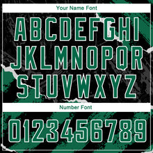 Load image into Gallery viewer, Custom Black Kelly Green-White 3D Pattern Design Torn Paper Style Authentic Basketball Jersey