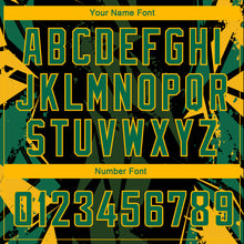 Load image into Gallery viewer, Custom Black Kelly Green-Gold 3D Pattern Design Geometric Shapes Authentic Basketball Jersey