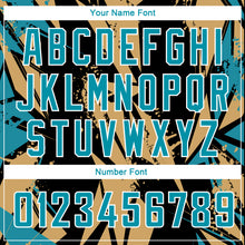 Load image into Gallery viewer, Custom Black Panther Blue-Old Gold 3D Pattern Design Geometric Shapes Authentic Basketball Jersey