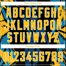 Load image into Gallery viewer, Custom Black Gold-Blue 3D Pattern Design Geometric Shapes Authentic Basketball Jersey