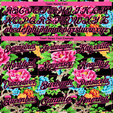 Load image into Gallery viewer, Custom Black Pink 3D Pattern Design Northeast China Big Flower Authentic Baseball Jersey