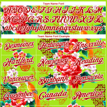 Load image into Gallery viewer, Custom Neon Green Red-White 3D Pattern Design Northeast China Big Flower Authentic Baseball Jersey