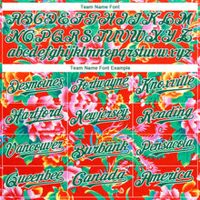 Load image into Gallery viewer, Custom Red Kelly Green-White 3D Pattern Design Northeast China Big Flower Authentic Baseball Jersey