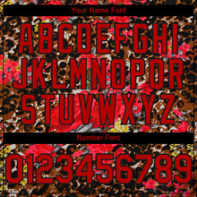 Load image into Gallery viewer, Custom Black Red 3D Pattern Design Northeast China Big Flower And Leopard Print Authentic Baseball Jersey