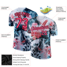 Load image into Gallery viewer, Custom White Neon Pink-Black 3D Pattern Design Hawaii Palm Trees Performance T-Shirt