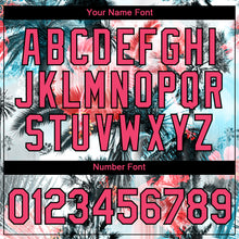 Load image into Gallery viewer, Custom White Neon Pink-Black 3D Pattern Design Hawaii Palm Trees Performance T-Shirt